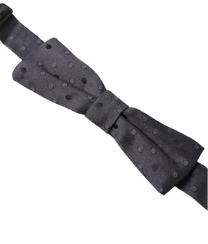 Dolce & Gabbana Blue Polka Dot Silk Adjustable Neck Men Papillon Bow Tie