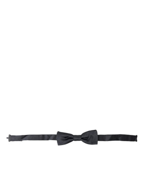 Dolce & Gabbana Dark Gray Silk Adjustable Neck Men Papillon Bow Tie