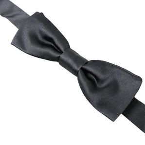 Dolce & Gabbana Elegant Anthracite Gray Silk Bow Tie