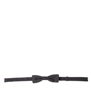 Dolce & Gabbana Elegant Silk Dark Gray Bow Tie