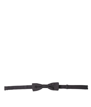 Dolce & Gabbana Dark Gray Silk Adjustable Neck Men Papillon Bow Tie