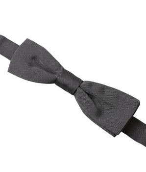 Dolce & Gabbana Dark Gray Silk Adjustable Neck Men Papillon Bow Tie