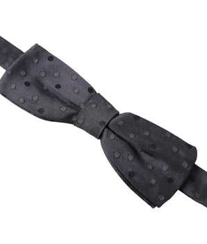 Dolce & Gabbana Blue Polka Dot Silk Adjustable Neck Men Papillon Bow Tie