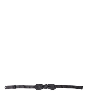 Dolce & Gabbana Dark Gray Silk Adjustable Neck Men Papillon Bow Tie