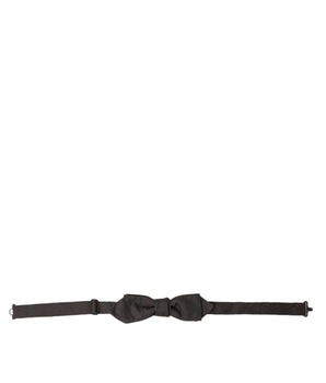 Dolce & Gabbana Brown Polyester Silk Adjustable Neck Men Papillon Bow Tie