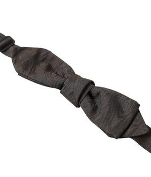 Dolce & Gabbana Brown Polyester Silk Adjustable Neck Men Papillon Bow Tie