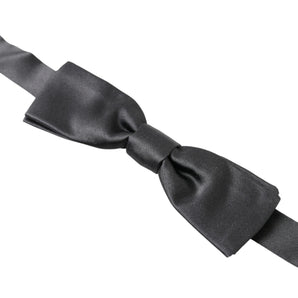 Dolce & Gabbana Elegant Dark Anthracite Silk Bow Tie