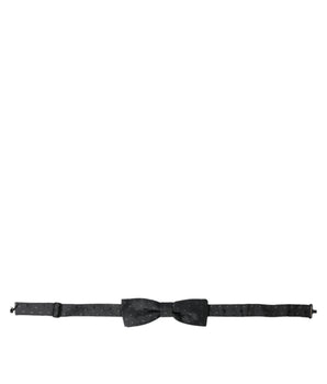 Dolce & Gabbana Gray Polka Dot Silk Adjustable Neck Men Papillon Bow Tie