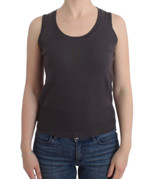 John Galliano Brown knit tank top