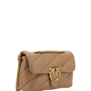 PINKO Elegante bolso de hombro acolchado de piel de becerro