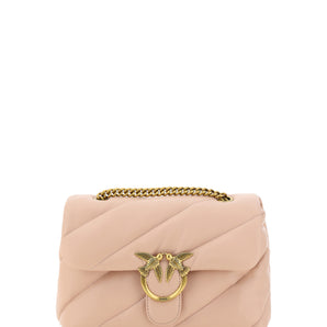 PINKO Elegante bolso de hombro acolchado rosa claro