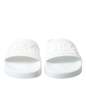 Dolce &amp; Gabbana Chanclas elegantes con logo blanco