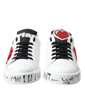 Dolce &amp; Gabbana Zapatillas deportivas Portofino elegantes de cuero blanco