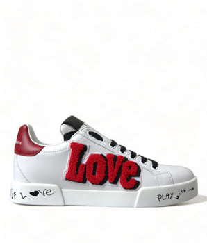 Dolce &amp; Gabbana Zapatillas deportivas Portofino elegantes de cuero blanco