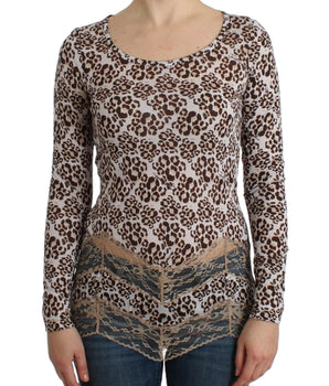 Cavalli Elegant Floral Lace Longsleeve Top Cavalli 