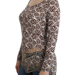 Cavalli Elegant Floral Lace Longsleeve Top