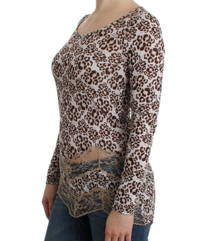 Cavalli Elegant Floral Lace Longsleeve Top Cavalli 