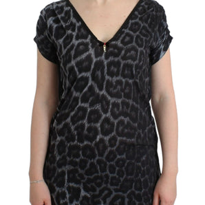 Top modal con cuello en V y leopardo sensual de Cavalli