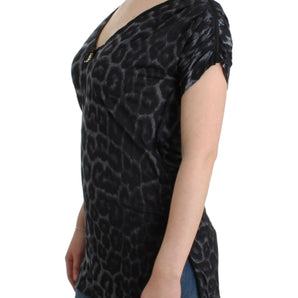 Top modal con cuello en V y leopardo sensual de Cavalli