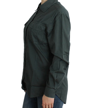 Cavalli Elegant Gray Cotton Button Down Shirt Cavalli 