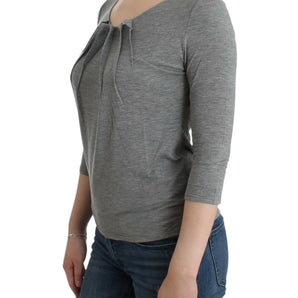 Cavalli Elegant Gray Cashmere-Blend Jumper