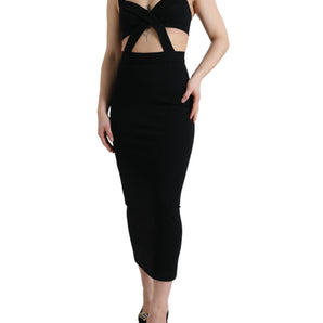 Dolce & Gabbana Glamorous Black Bodycon Midi Dress