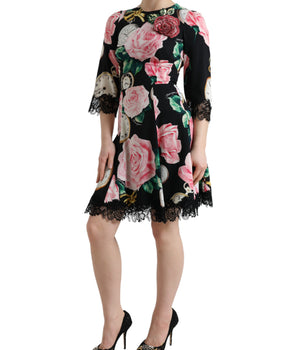 Dolce &amp; Gabbana Encantador vestido floral evasé con detalle de lentejuelas