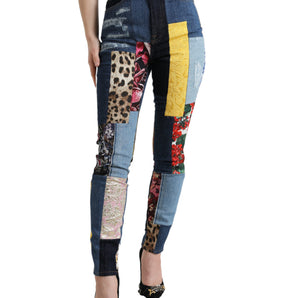 Dolce &amp; Gabbana Vaqueros pitillo con patchwork vibrante