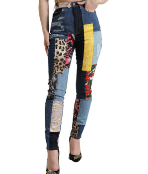 Dolce &amp; Gabbana Vaqueros pitillo con patchwork vibrante
