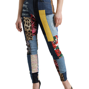 Dolce &amp; Gabbana Vibrant Patchwork Skinny Jeans