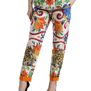 Dolce &amp; Gabbana Majolica Print Tapered Cotton Pants