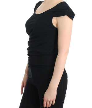 Cavalli Elegant Cap Sleeve Black Top Cavalli 