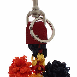 Dolce & Gabbana Multicolor Sicily Raffia Leather Keychain