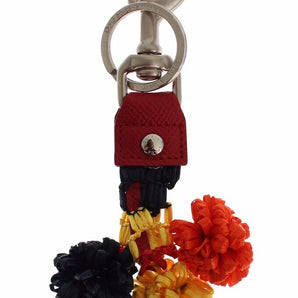 Dolce &amp; Gabbana Multicolor Sicily Raffia Leather Keychain