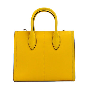 Michael Kors Bolso shopper pequeño Mirella de cuero amarillo jazmín con cremallera superior