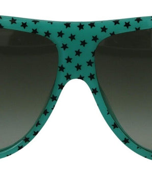 Dolce &amp; Gabbana Green Stars Acetate Square Shades Sunglasses