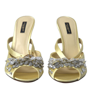 Dolce &amp; Gabbana Sandalias de seda con adornos de cristal