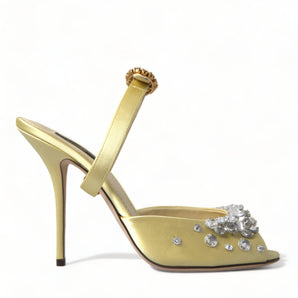 Dolce &amp; Gabbana Crystal Embellished Silk Sandals