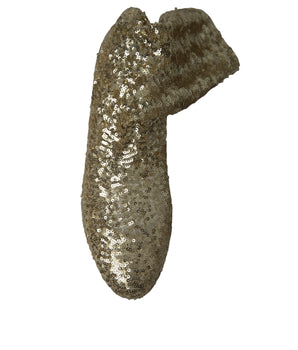 Dolce &amp; Gabbana Elegantes botas doradas de media pantorrilla Diseño exclusivo