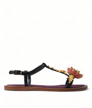 Dolce &amp; Gabbana Elegantes sandalias planas adornadas con cristales