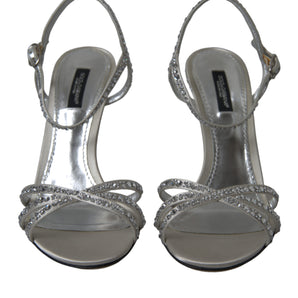 Dolce &amp; Gabbana Elegant Crystal Embellished Heels Sandals