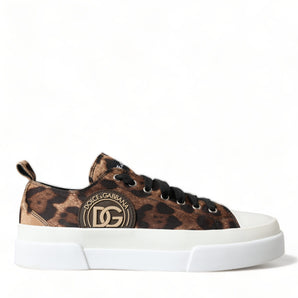 Dolce &amp; Gabbana Elegant Leopard Print Casual Sneakers