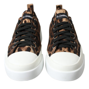 Dolce & Gabbana Elegant Leopard Print Casual Sneakers