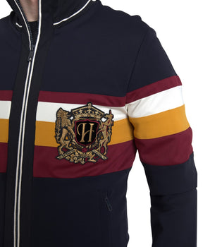 Dolce &amp; Gabbana Elegante cárdigan azul a rayas con cremallera