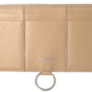 Dolce &amp; Gabbana Elegante Cartera de Piel Beige con Correa Desmontable