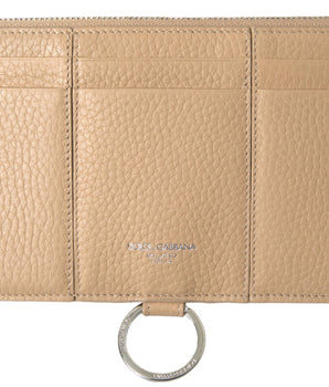 Dolce & Gabbana Beige Leather Shoulder Cardholder Shoulder Strap Wallet