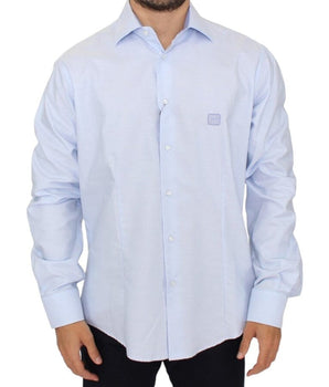 Cavalli Elegant Light Blue Italian Cotton Shirt Cavalli 