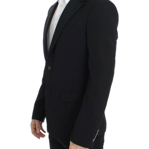 Dolce &amp; Gabbana Elegant Slim Fit Black Wool Blazer