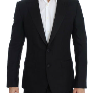 Dolce &amp; Gabbana Elegante blazer Sicilia de mezcla de seda negra