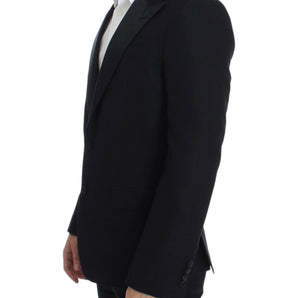 Dolce &amp; Gabbana Elegante blazer Sicilia de mezcla de seda negra